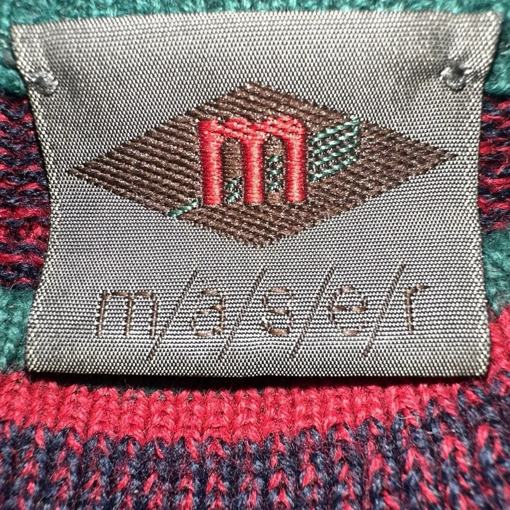 Vintage Maser Austria Golf‎ Sweater Size 44/Large Bulldog Wool Blend Red